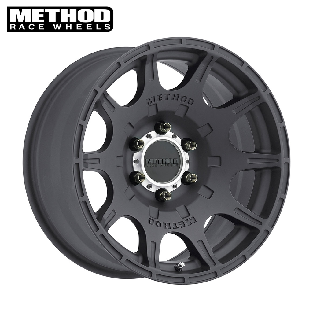 Method MR308 Roost, 17x8.5, 0mm Offset, 6x5.5, 106.25mm Centerbore, Matte Black Gmc,Y61,Fj