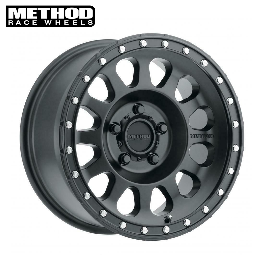 Method MR315, Jeep Wrangler/Gladiator 17x8.5, 0mm Offset, 5x5, 71.5mm Centerbore, Matte Black