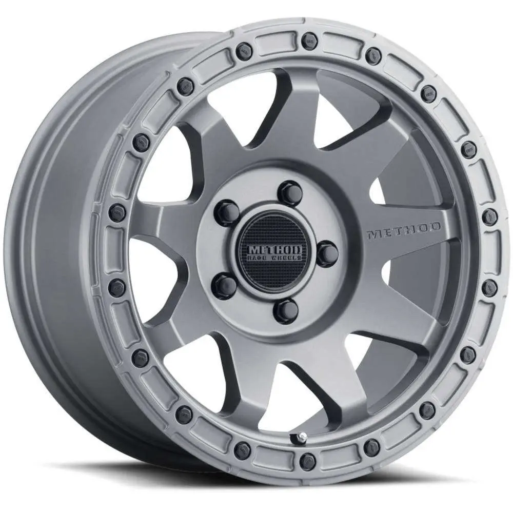 Method MR317, Jeep Wrangler/Gladiator 17x8.5, 0mm Offset, 5x5, 71.5mm Centerbore, Matte Titanium