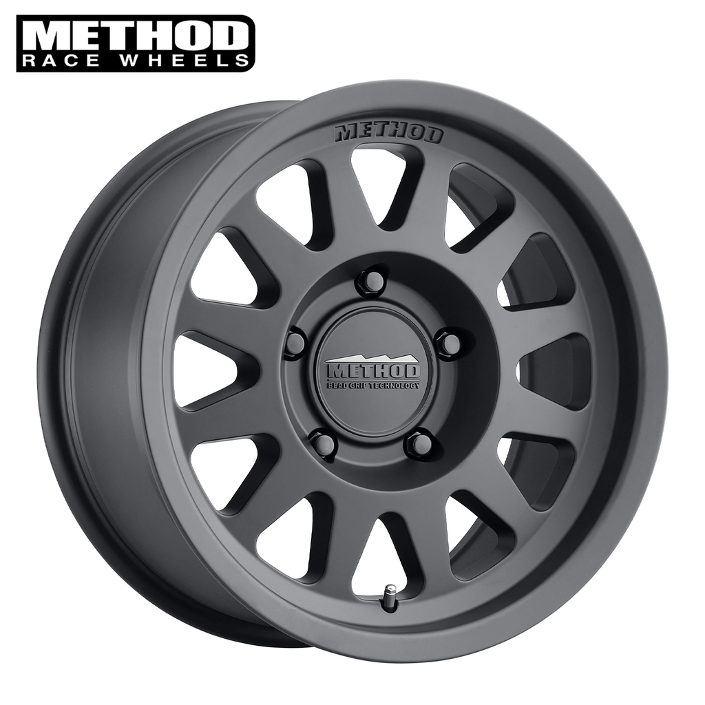 Method MR704, Jeep Wrangler/Gladiator 17x8.5, 0mm Offset, 5x5, 71.5mm Centerbore, Matte Black