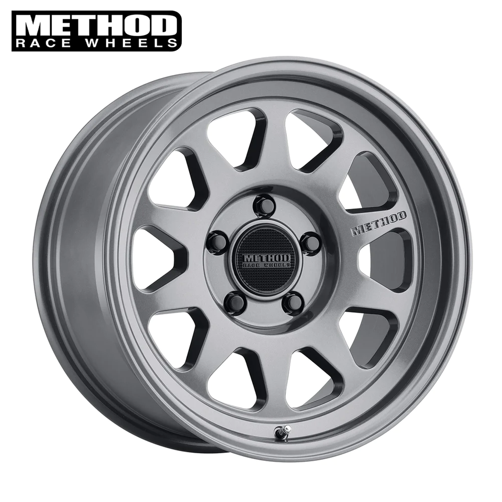 Method MR316, 17x8.5, 0mm Offset, 5x150, 110.5mm Centerbore, Gloss Titanium, Lc79,Lc200,Tundra