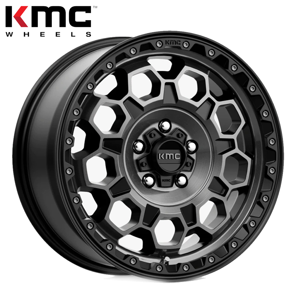 KMC WHEELS TREK SATIN BLACK W/ GRAY TINT 17" (8.5/5X127/0) Jeep