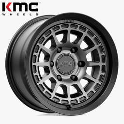 [KM71978062435] KMC WHEELS SATIN BLACK W/ GRAY TINT 17" (8.5/6X139.7/35) LC300,LX600,Bronco