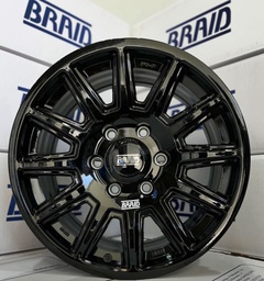 [BPC-BL-LC300] BRAID BPC-01 7.5"X17" TOYOTA LC300 BLACK SHINY 6X139.7X95.1 E.T. 30